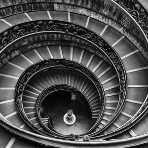 Spiral Staircase, Fibonacci Spiral, Geometric Wall Art, Neutral Wall Art, Architectural Print, Large Wall Art, Neutral Print, Winding Stairs
