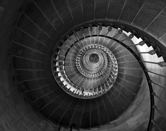Spiral Staircase, Winding Stairs, Geometric Wall Art, Architectural Wall Art, Neutral Wall Prints, Large Wall Art, Lighthouse Staircase
