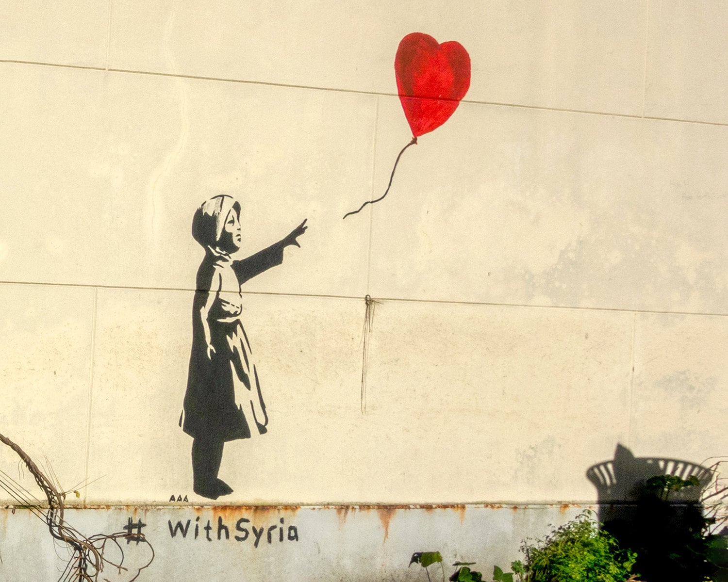 Banksy Balloon Girl With Syria, Banksy Street Art, Banksy Artwork
