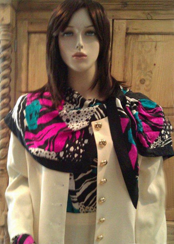 JULIE FRANCIS Vintage Designer Exceptional Silk Pr