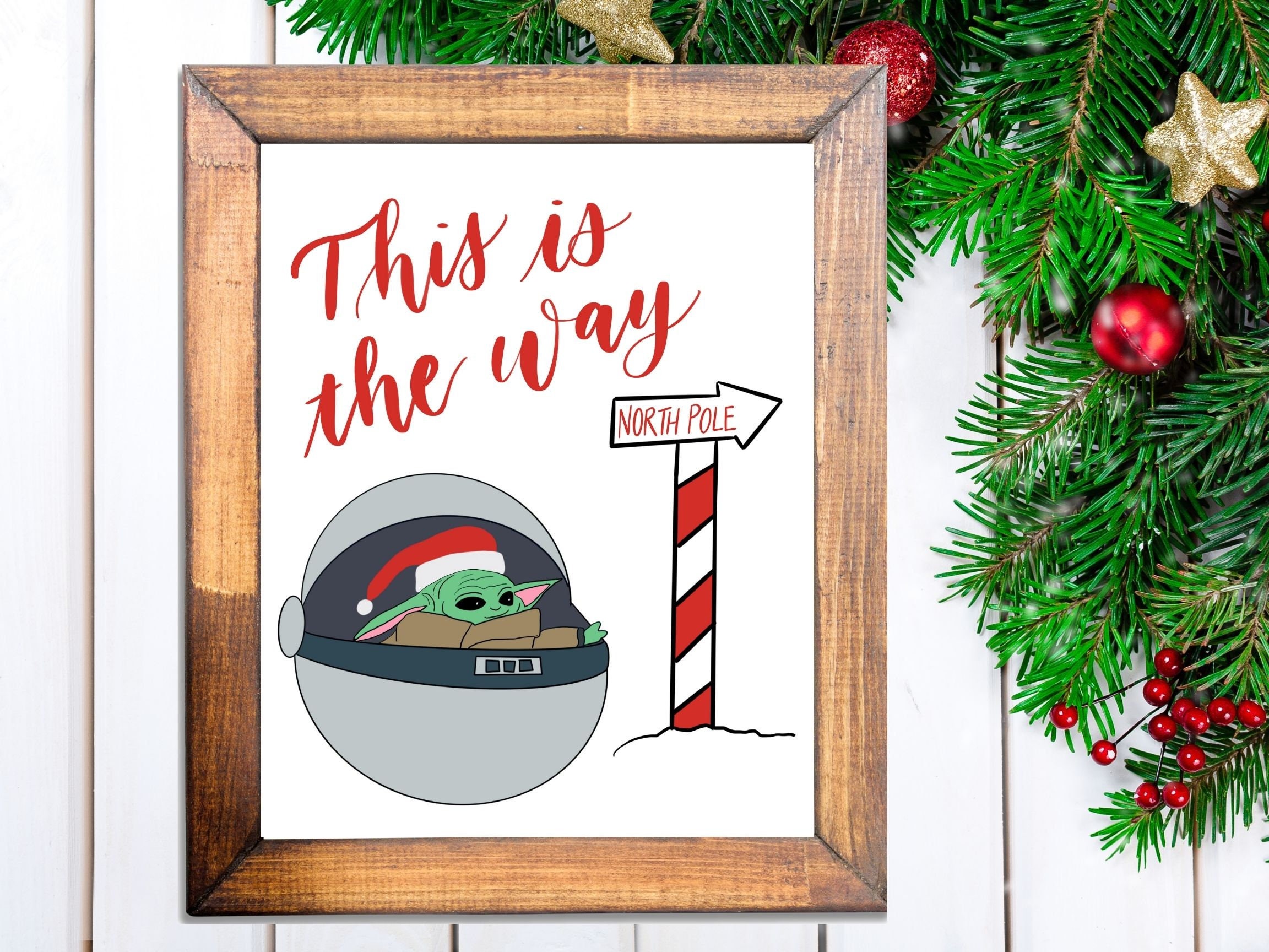 Vrijlating Scorch Pest This is the Way Star Wars Digital Print / Christmas Baby Yoda - Etsy Israel