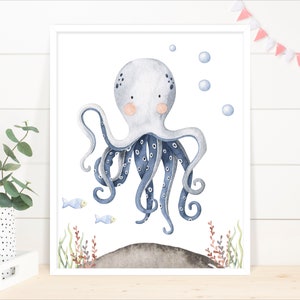 Under The Sea Wall Art- Nautical Nursery Decor - Ocean Nursery Print - Sea Life Wall Art - Nursery Prints - Instant Download - MDS01