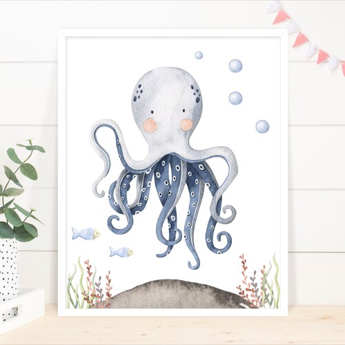PRINTABLE Under the Sea Wall Art Ocean Nursery Print Sea Etsy