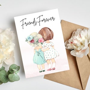 Friends Forever Card, Last Minute Instant Downloadbare Card - Zus of Beste Vriend Notitiekaart - Digitale download