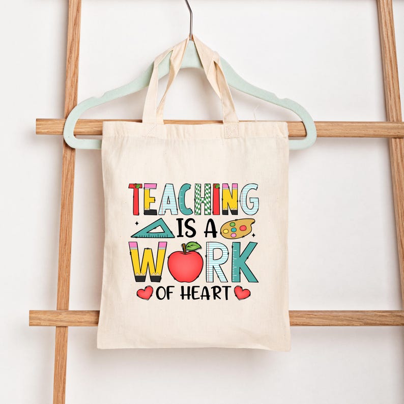 Teacher Appreciation Canvas Tote Bag, Gift for Educator, Teaching is a