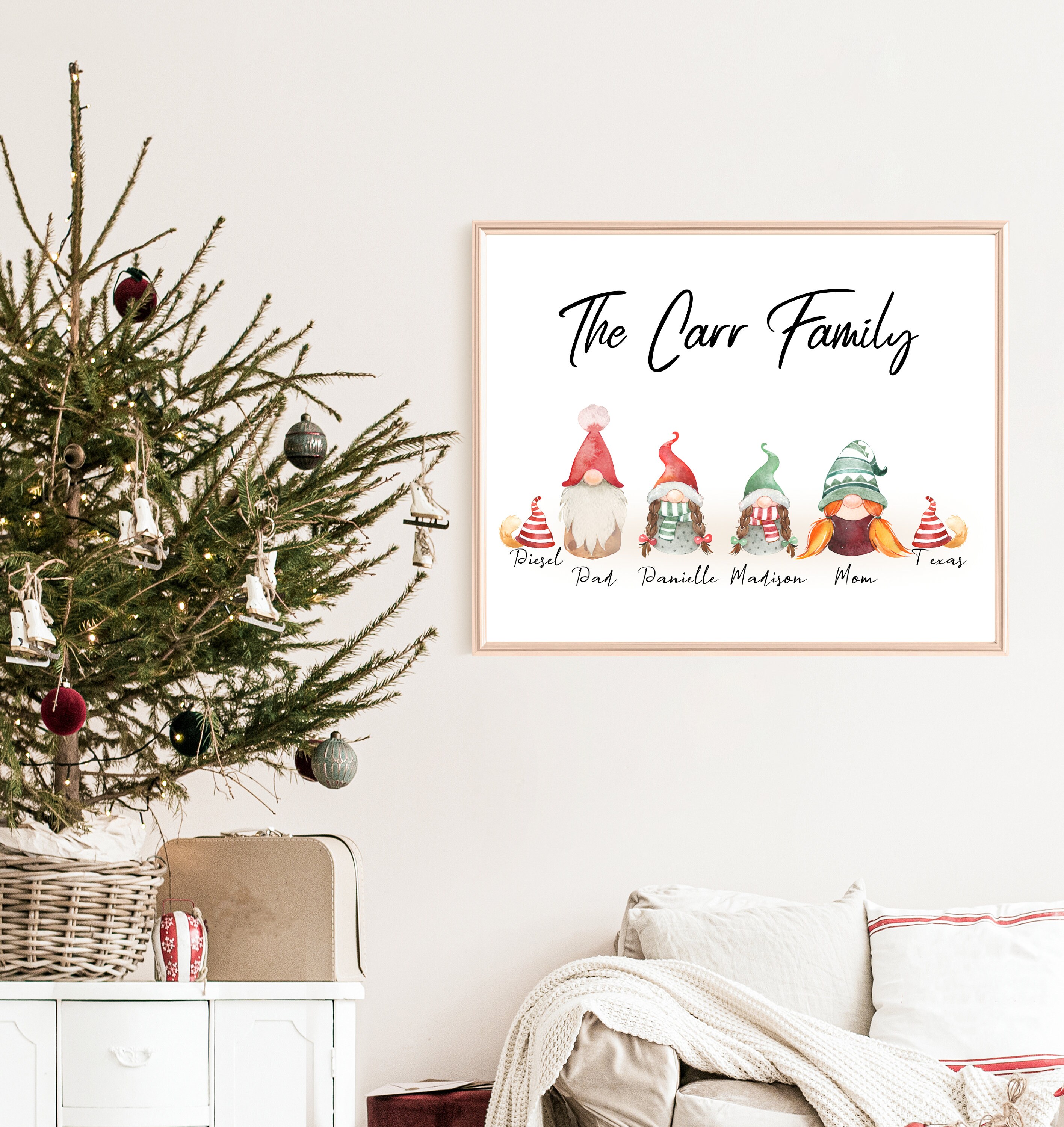 Personalized Gnome Family Printable Download, Custom Christmas Gift ...