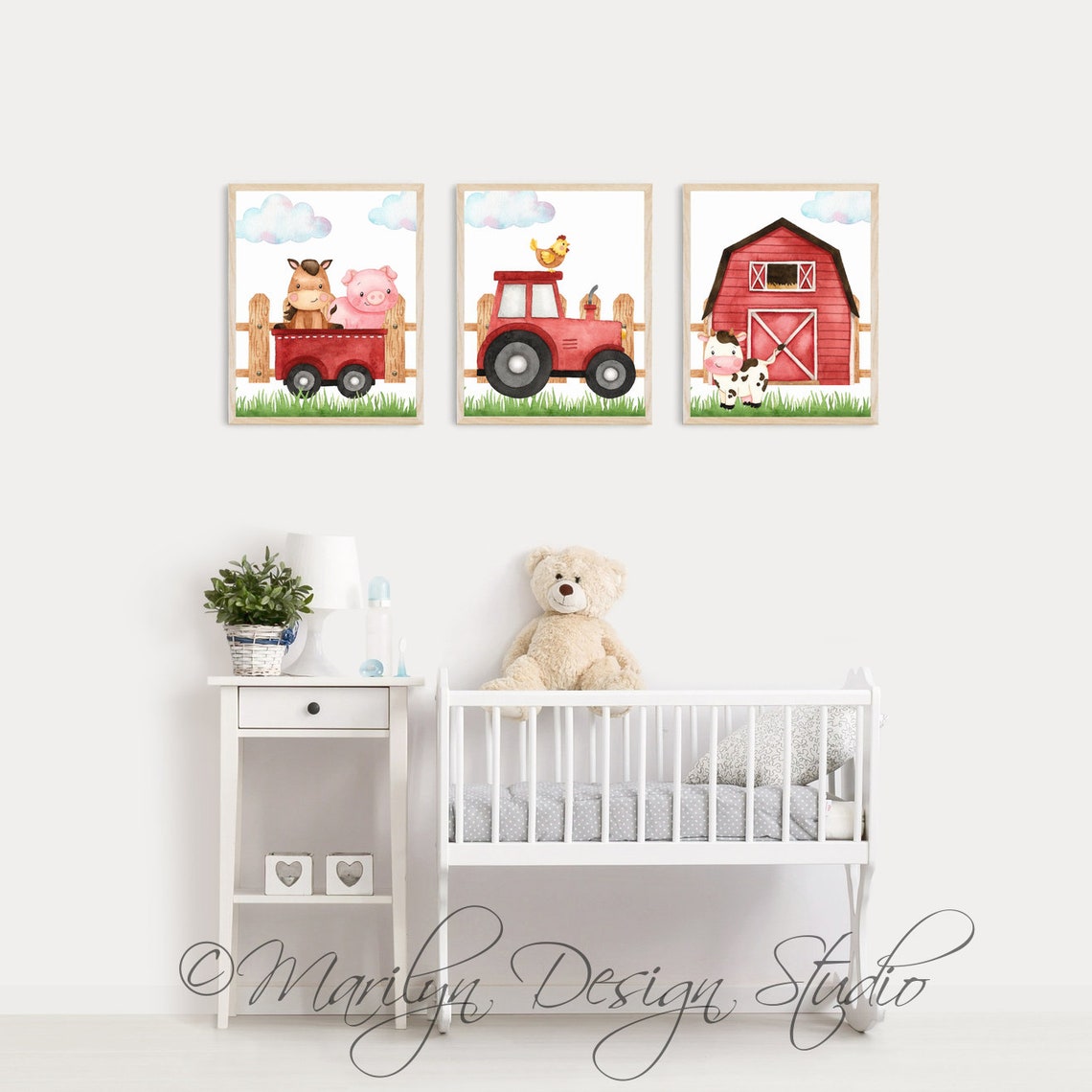 Set 3 Farm Nursery Wall Art - Farm Nursery Prints - Farm Nursery Decor ...