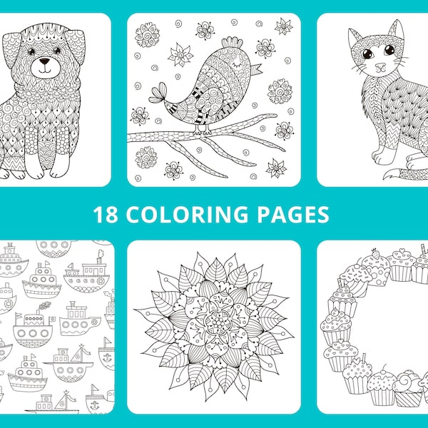 A Bundle of Coloring Pages - Doodles - Mandala