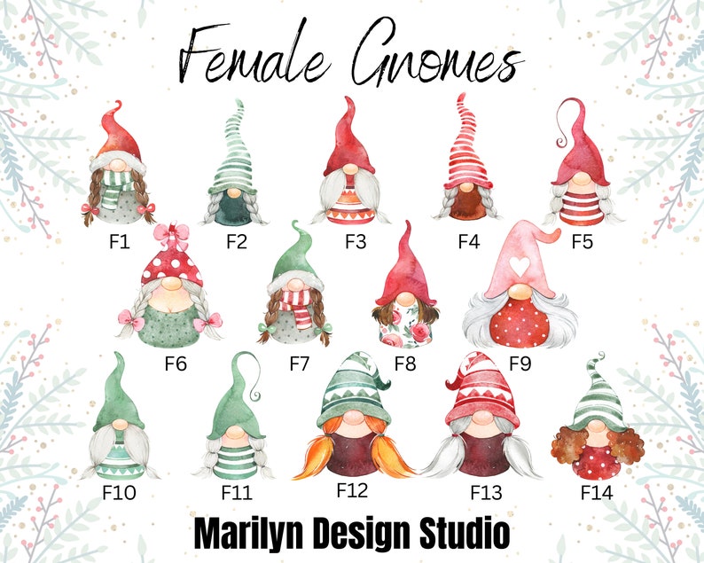 Personalized Gnome Family Printable Download, Custom Christmas Gift