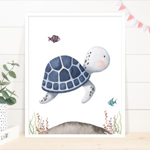 Under The Sea Wall Art- Nautical Nursery Decor - Ocean Nursery Print - Sea Life Wall Art - Nursery Prints - Instant Download - MDS01