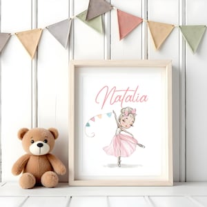 Custom Name Print - Ballerina Name Printable - Personalized Nursery Art - Nursery Printable - Custom Nursery Print - Digital Download- BAL01