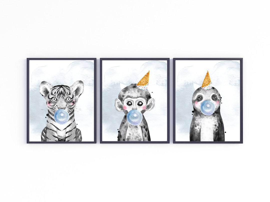Baby Nursery Decor | Circus Animals Watercolor | Nursery Wall Art ...