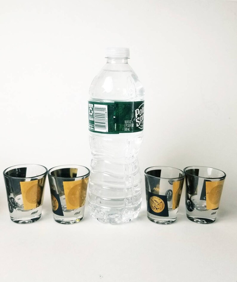 Mid Century Cera Shot Glasses 22kt Gold & Black US Dollar Etsy