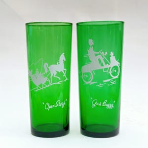 Mid Century Anchor Hocking Gay Nineties highball glasses, a pair