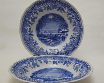 Cuencos para sopa o cereales Spode Blue Room 'Winter's Eve' de 9", fabricados en Inglaterra (2)