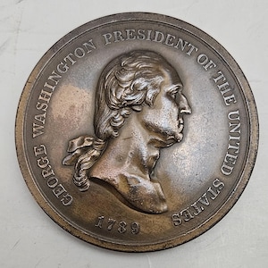 Bronze Medal George Washington Indian Peace Medal (1789), 76 mm