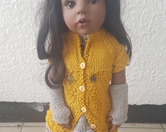Hand Knitted Steampunk Doll Outfit for Gotz Happy Kidz and American Girl Dolls
