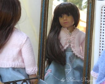Mirabella a Doll Bolero Knitting Pattern: Lace Edged Jacket for 18-inch Dolls (PDF Pattern)