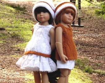 Savannah, PDF Pattern for a stylish Tunic w/ 2 size options: 18" Kidz'n'Cats (or Götz Happy Kidz Hannah dolls) + 18" American Girl/Boy dolls