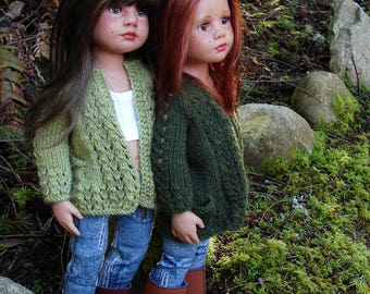 Kelby, a Lace Cardigan Knitting Pattern: Fits American Girl & Gotz Dolls (PDF Pattern)