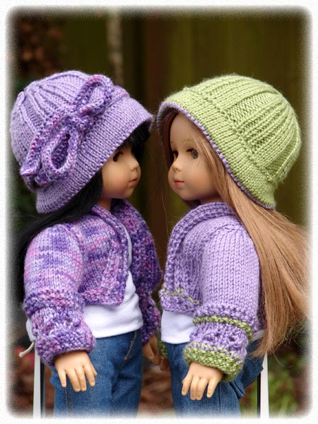 Belle, PDF Doll Clothes a cloche style hat knitting pattern designed …