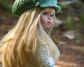 Lace Newsboy Cap Knitting Pattern: American Girl Doll Clothes (PDF)