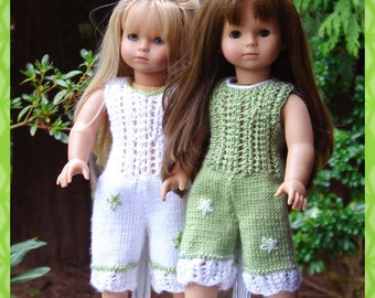 Kiah Lace Jumpsuit Hand Knitting Pattern for 18" Dolls (PDF)