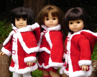 eBook Christmas Doll Clothes four piece collection knitting patterns by Debonair Designs for American Girl Dolls 18" Gotz Dolls
