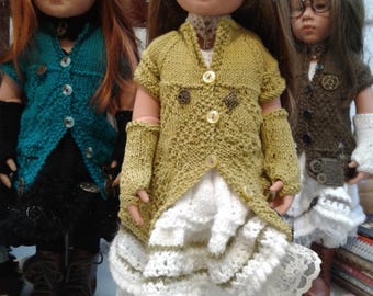 Hand Knitted Steampunk Doll Outfit: Fits American Girl & Gotz Dolls