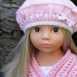 Eyelet Beret Strickanleitung für 18"Puppen: American Girl, Gotz (PDF-Muster)