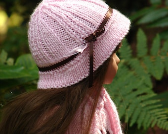 Belle Cloche Hat Hand Knitting Pattern for 18" Dolls: American Girl, Gotz (PDF Pattern