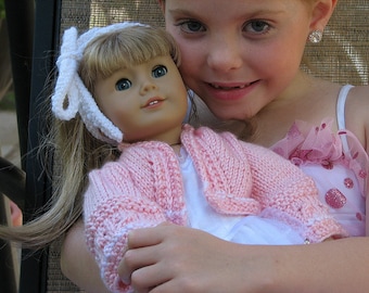 Kimana Doll Clothes Hand Knitting Pattern: Bolero Jacket for American Girl Dolls (PDF)