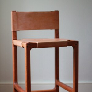 Cherry  and Leather Counter Stool