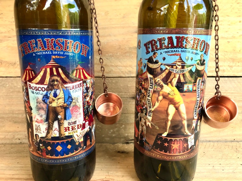 Freak Show Wine Table Top Tiki Torch Set