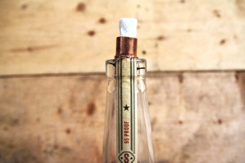 Old Forester Statesman Kentucky Bourbon Whiskey Recycled Bottle Table Top Tiki Torch