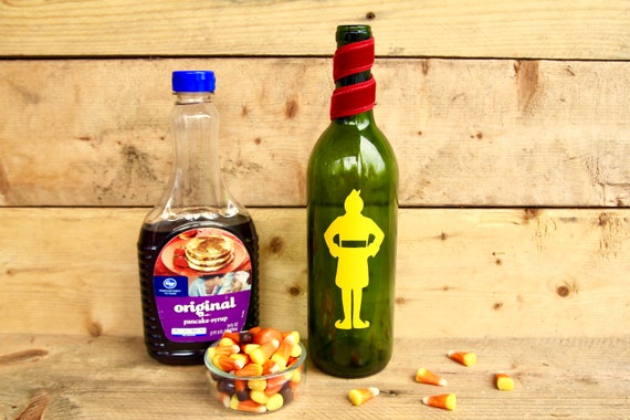 Buddy The Elf Christmas Recycled Wine Bottle Vase Centerpiece Etsy