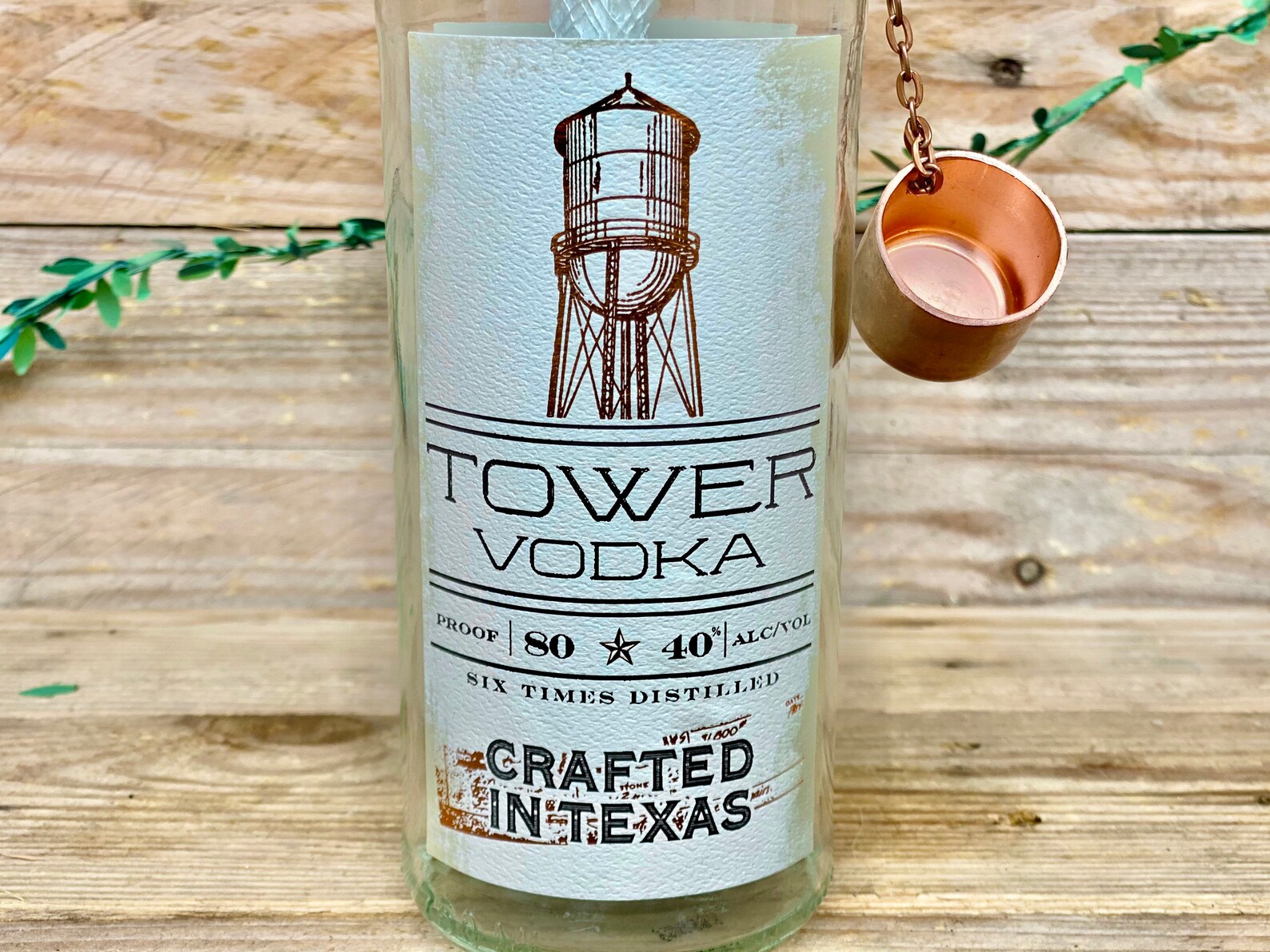 Tower Vodka Tiki Torch // Texas Vodka Recycled Bottle Table Etsy