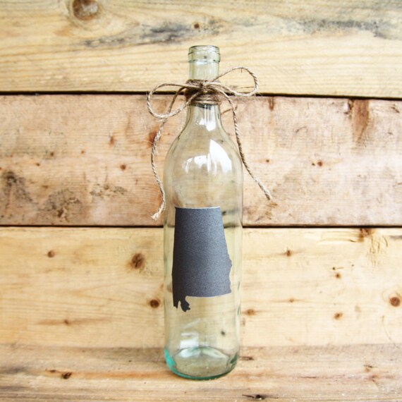 Alabama State Custom State Wine Bottle Vase Light Up Etsy
