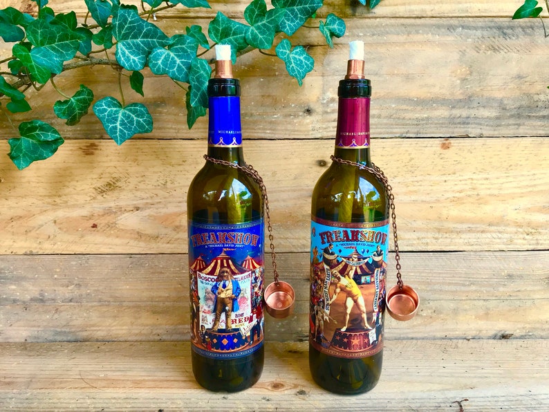 Freak Show Wine Table Top Tiki Torch Set