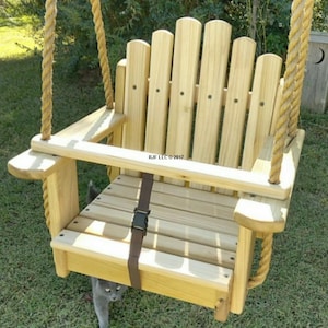 Wood Tree Swing- Sun Burst Poplar Kids Seat Style