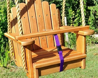 Wood Tree Swing- Sun Burst Cherry Kids Seat Style