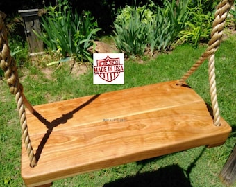 Wood Tree Swing- Cherry Thick Style
