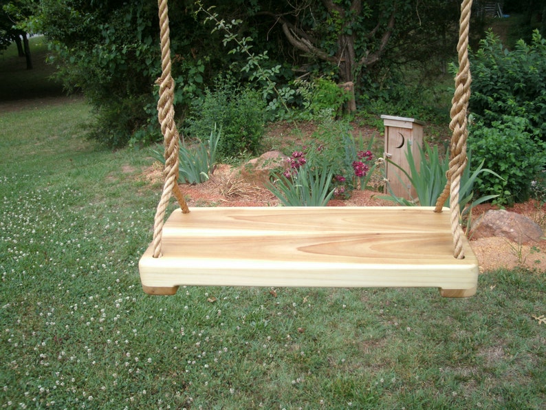 Wood Tree Swingspoplar Widerope Swingwooden Tree Swing Etsy