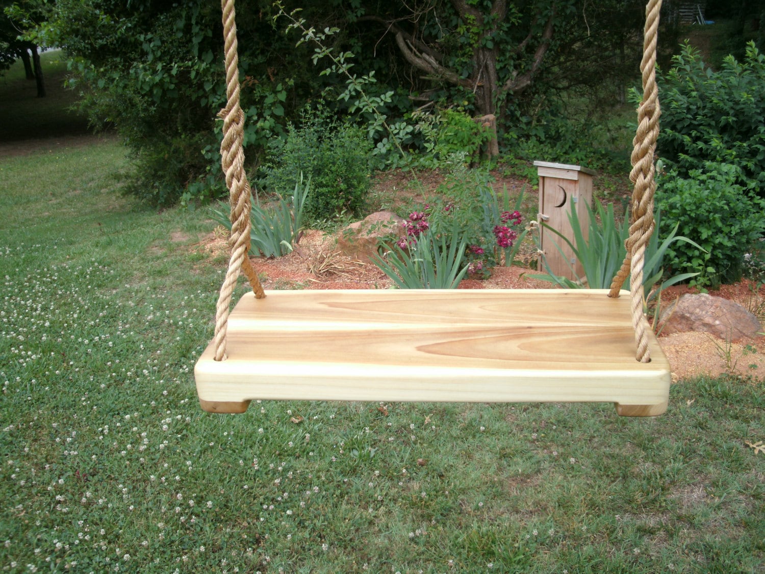 Wood Tree Swingspoplar Widerope Swingwooden Tree Swing Etsy