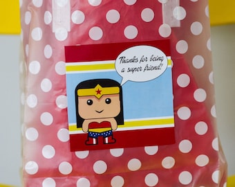 20 Wonder Lady goodie bag/party favor stickers
