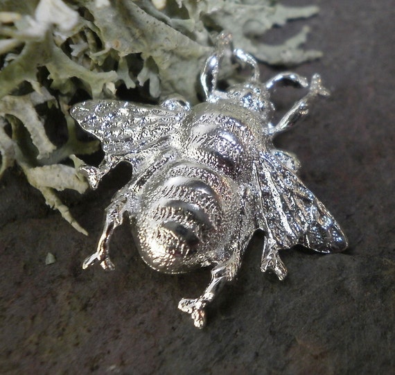 Silver Plated Stamping Baby Bumble Bee Bug Made in the USA