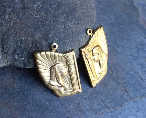 Raw Brass Egyptian Sphinx Set Right and Left Item D