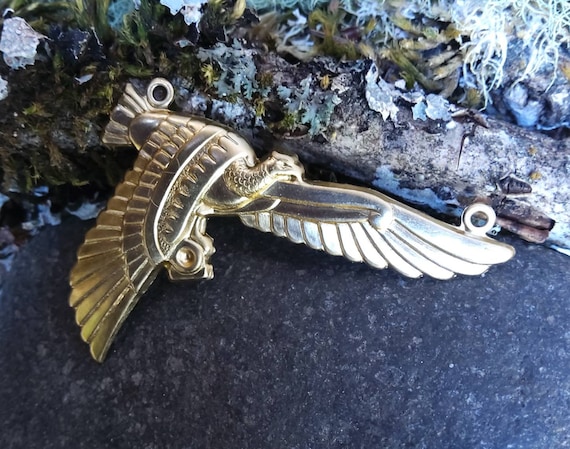 Raw Brass Egyptian Bird Vulture with Holes