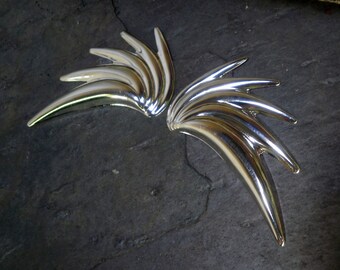 Silver Plated Stamping Large Devils Wings Pair