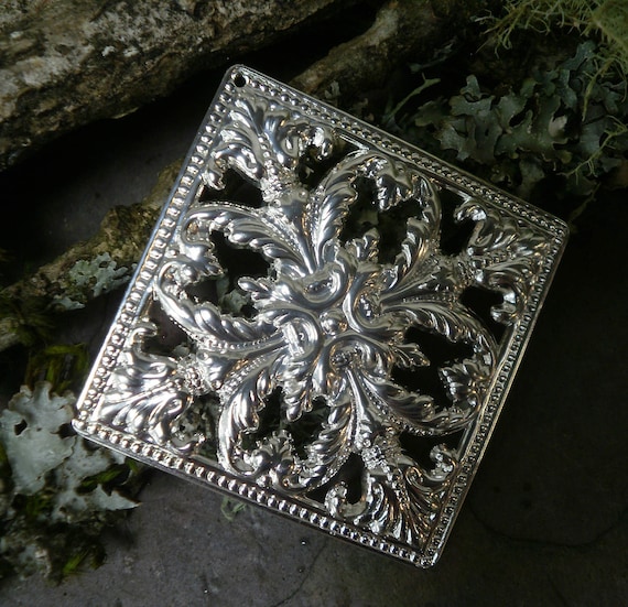 Silver Plated Stamping 2 inch Square Part 2